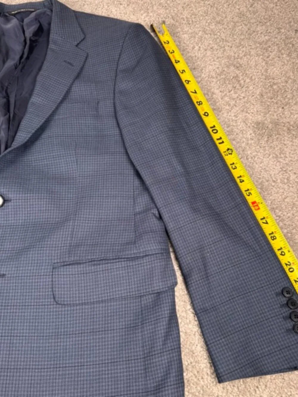 Coppley Biella 2112 Blue Plaid Sport Coat Blazer Jacket Canada Size 36R Wool